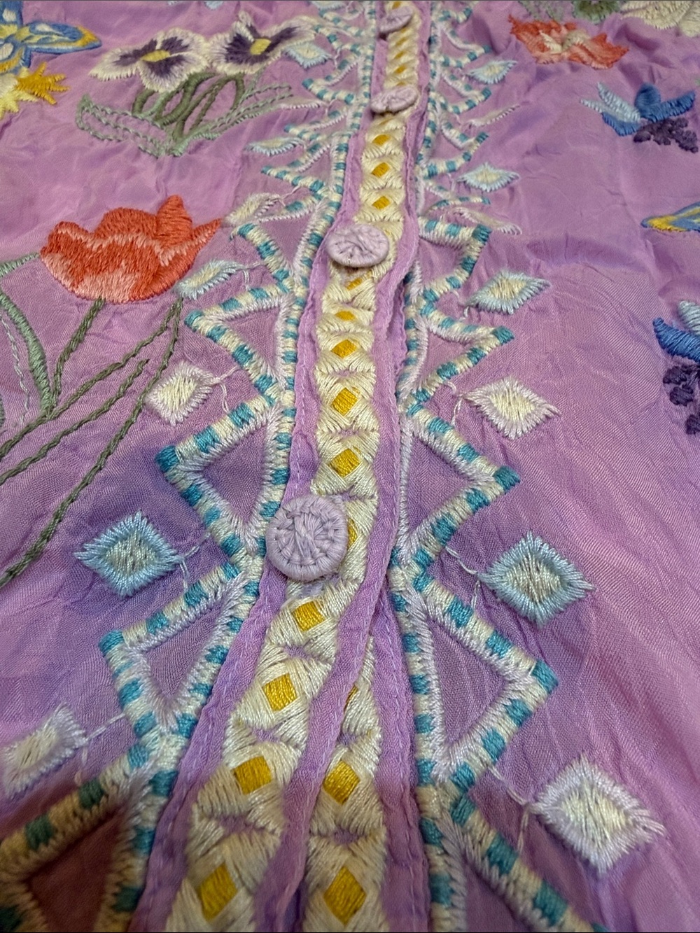Johnny Was Minodora Blouse In Lavender Frost In Pink size M in EUC - Picture 6 of 12